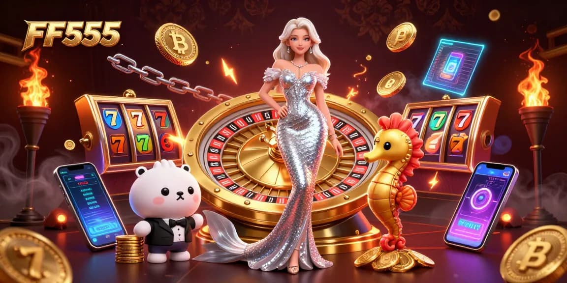 Spin the FF555 roulette wheel and explore vibrant casino gameplay with exciting slot elements.