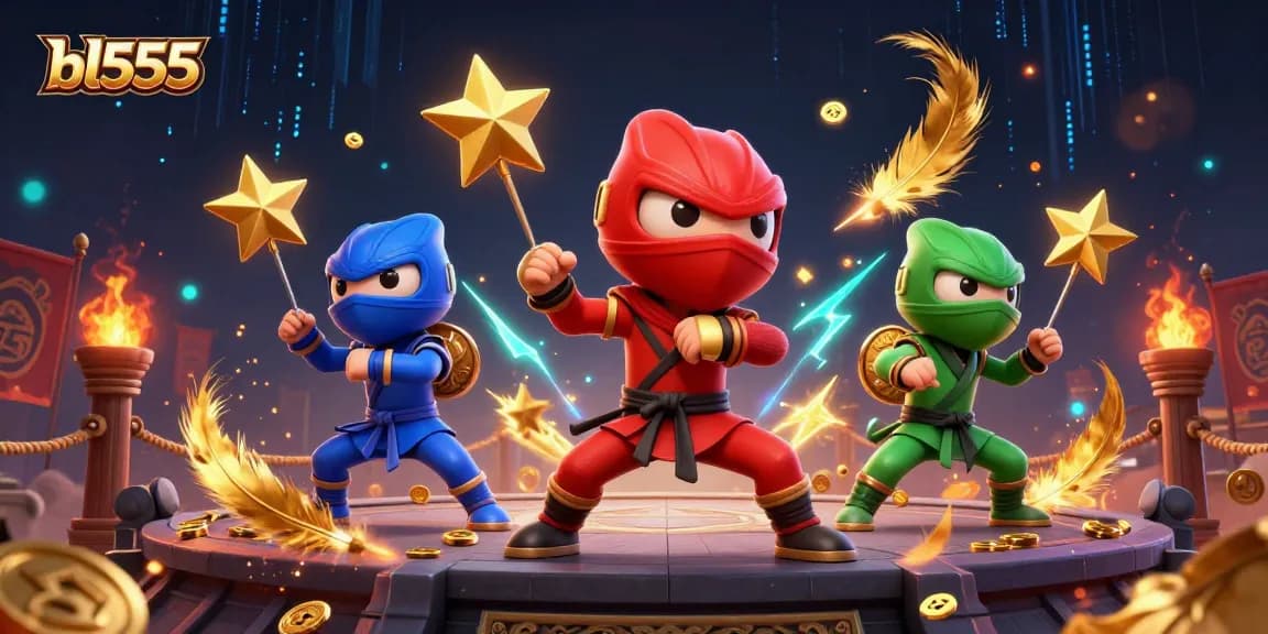 Experience thrilling gameplay at bl555 with a 3D ninja chameleon team in action!
