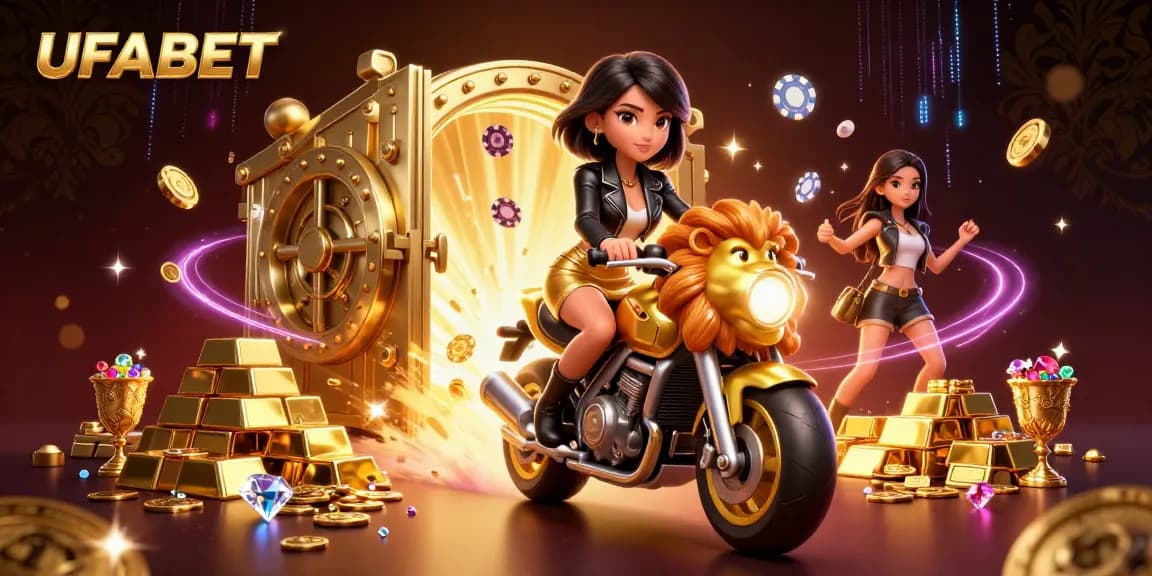 Experience the excitement of UFABET with dazzling gaming elements amid a vibrant casino atmosphere