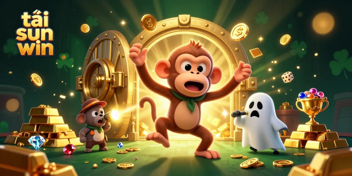Experience the excitement of tải sun win in a playful haunted casino scene with treasures galore.