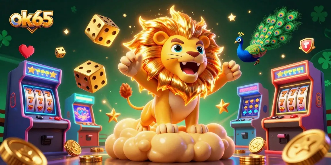Engage with the excitement of ok65 casino gaming featuring a vibrant 3D scene of dynamic characters and slots.