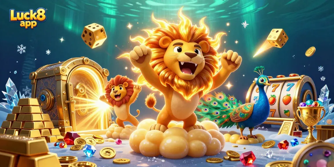Win big with the Luck8 app in a vibrant casino adventure featuring gold, gems, and excitement!