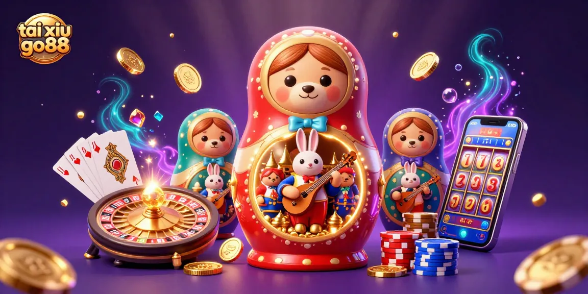 Experience the excitement of tai xiu go88 with colorful casino elements and dynamic scenes.