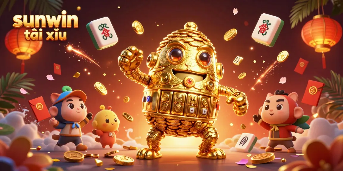 Experience the excitement of sunwin tài xỉu with vibrant 3D golden golem and dynamic game elements.