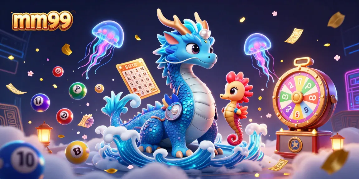 Win big at mm99 with vibrant lottery balls, a mystical sea dragon, and exciting casino elements